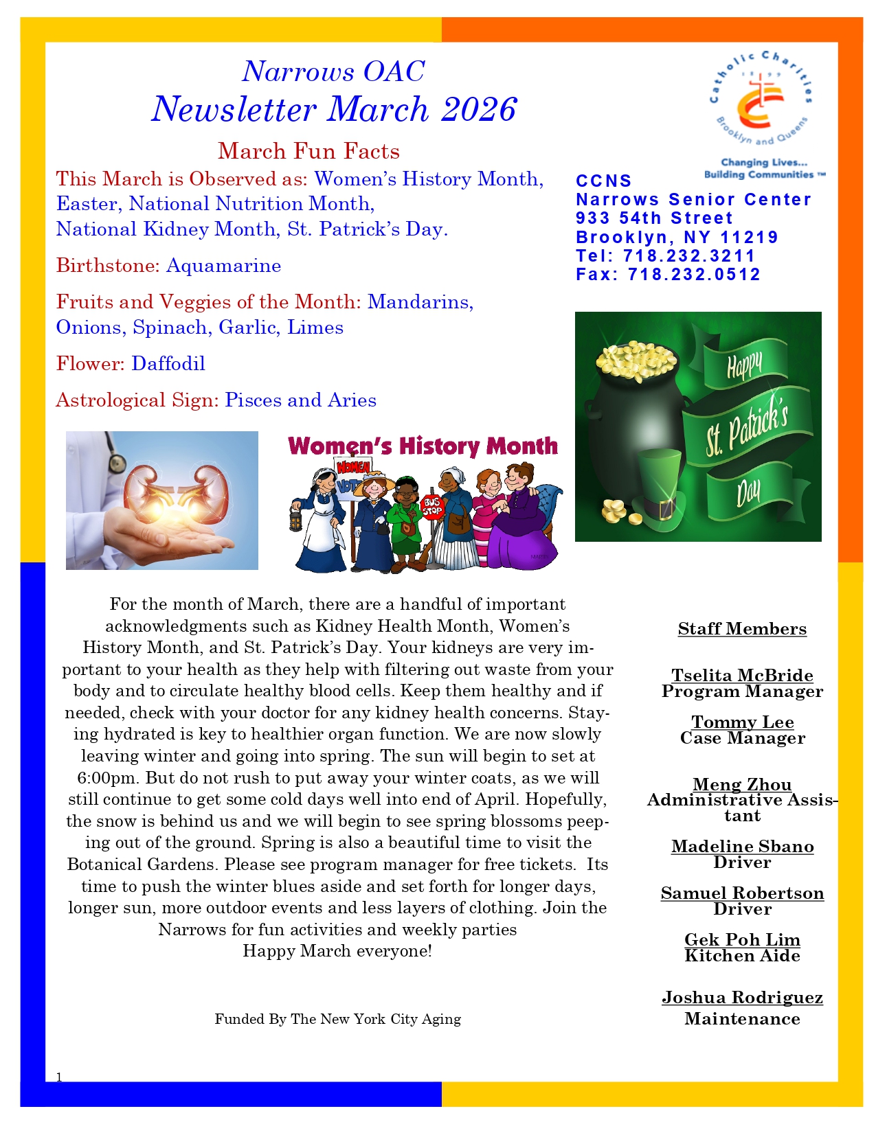 NARROWS NEWSLETTER COVER MARCH 2026