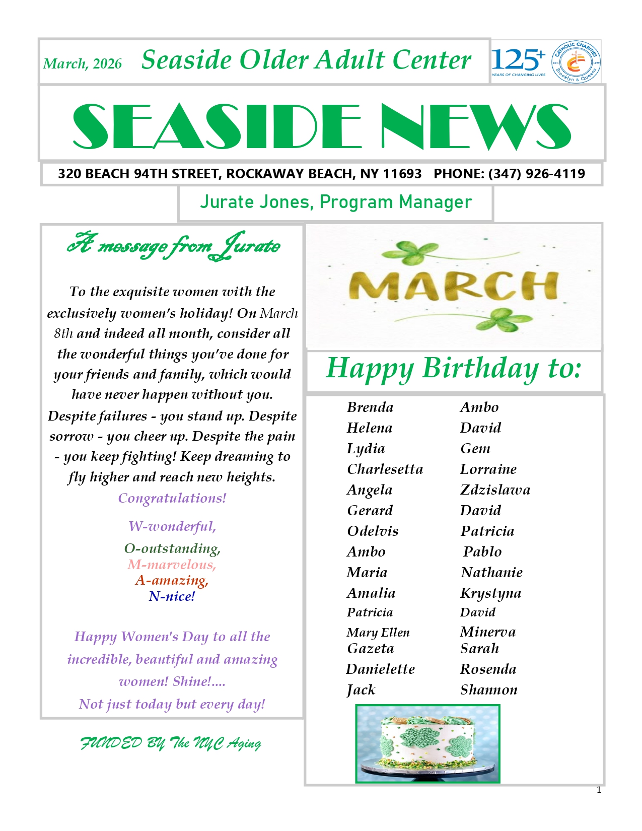 SEASIDE NEWSLETTER COVER MARCH 2026